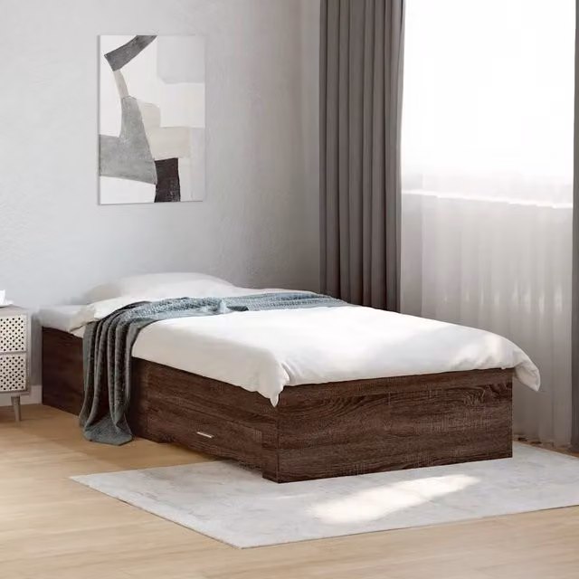Giroletto con cassetti vidaXL in legno multistrato color rovere marrone L: 193 cm, L: 78 cm, H: 32 cm
