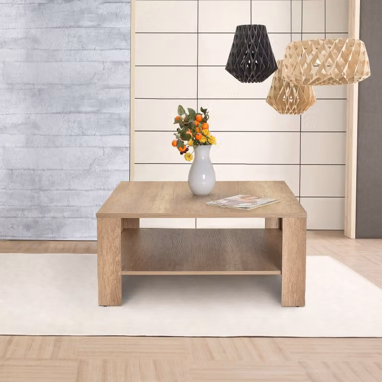 Skye Decor, Shp-690-Tt-1, tavolino, 100 % truciolato rivestito in melamina, legno di noce chiaro, 90 x 90 x 42 cm