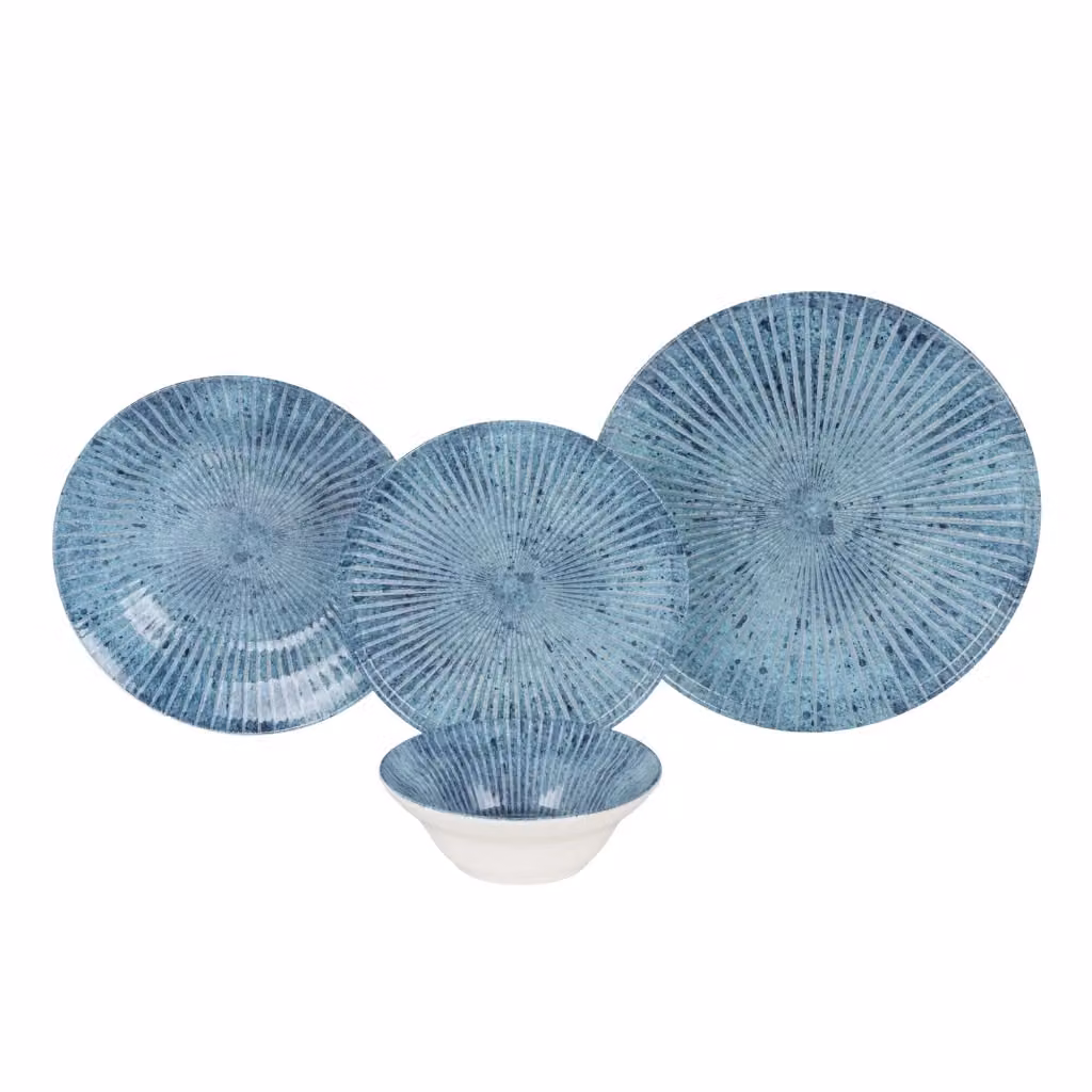 Servizio piatti Niroda in ceramica per 24 persone, multicolore blu – 2