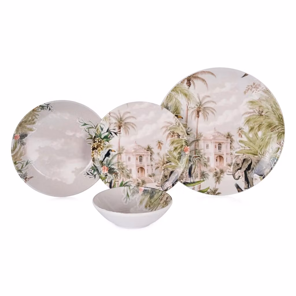 Servizio piatti in ceramica DMORA, set da 24 pezzi, multicolore – 2