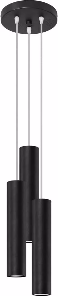 Lampada a sospensione LAGOS 3P nero 3xGU10 10W acciaio 110x20x20cm Sollux Lighting