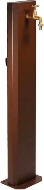 Fontana da Giardino a Colonna Ovale GIORDANOSHOP in Metallo Marrone con Rubinetto in Ottone