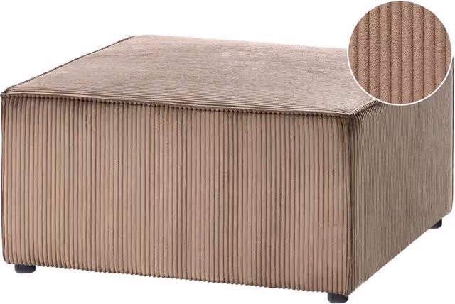 Ottomana Poggiapiedi Rettangolare in Velluto Colore beige sabbia dal design moderno
