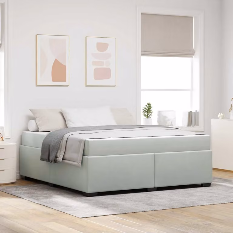 Struttura del letto moderna vidaXL in velluto grigio, L 180 x P 200 cm