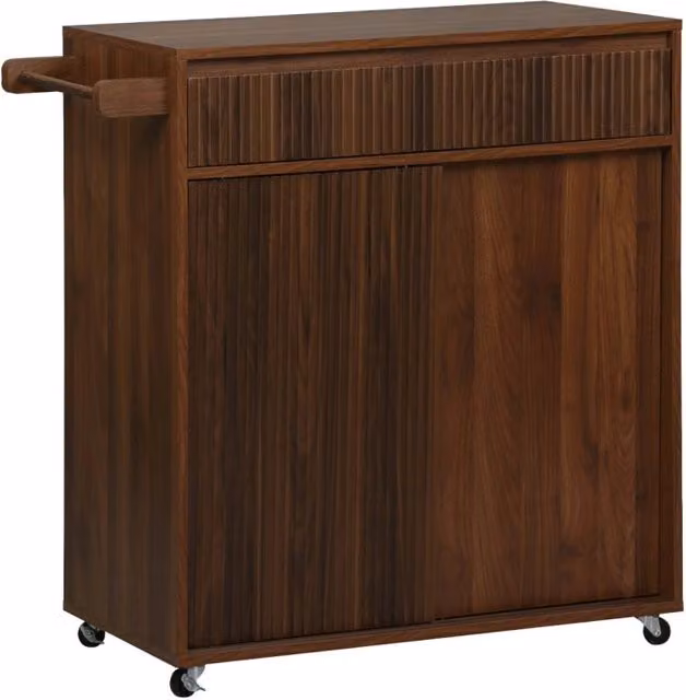 Carrello da cucina in legno SWEEEK in stile scandinavo con finitura opaca color noce L: 80 cm, P: 50 cm, H: 90 cm – 1