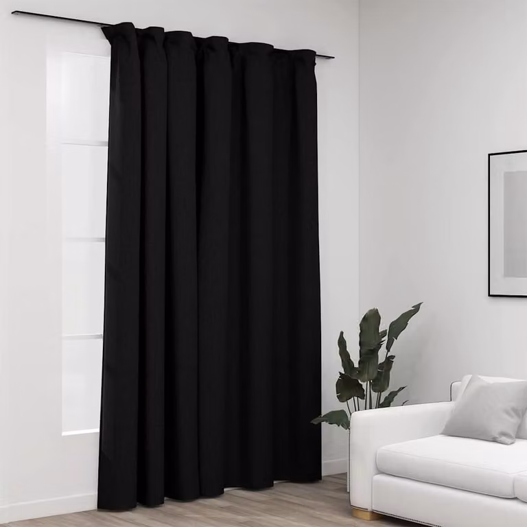 Tenda Oscurante con Effetto Lino vidaXL, Colore Antracite, L: 290 cm, H: 245 cm