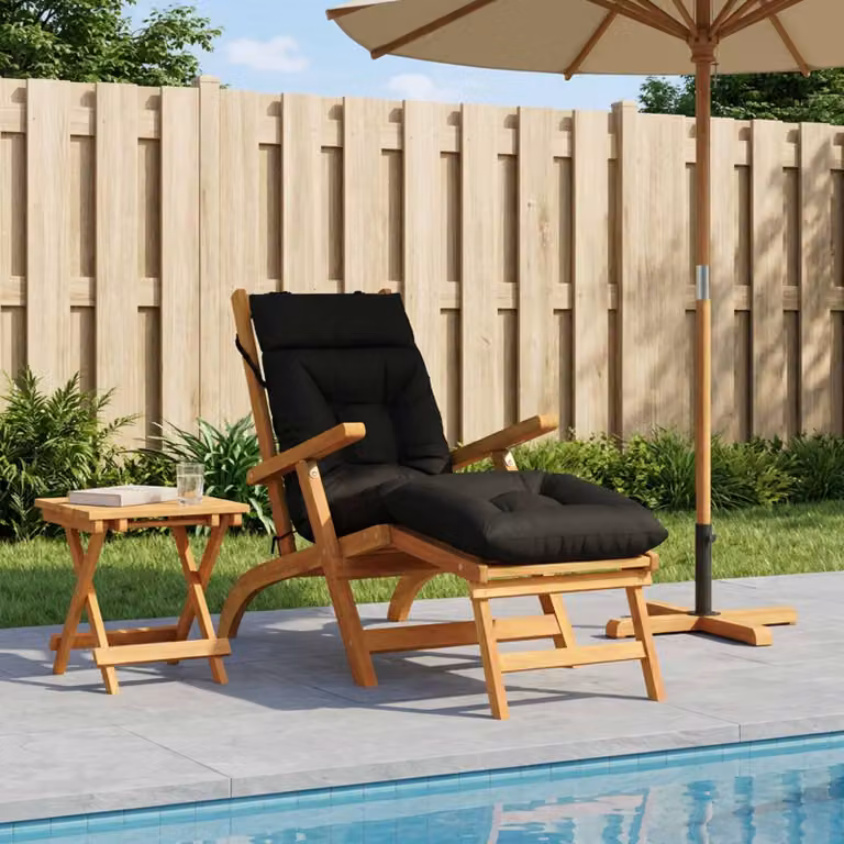 Cuscino per lettino vidaXL VIANEN in poliestere nero L: 200 cm, P: 50 cm, H: 8 cm