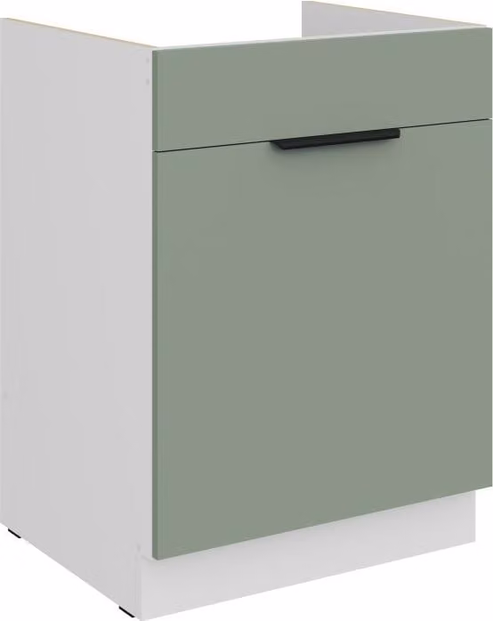 Mobile base per lavello LUNARA - larghezza 60 cm, verde / bianco