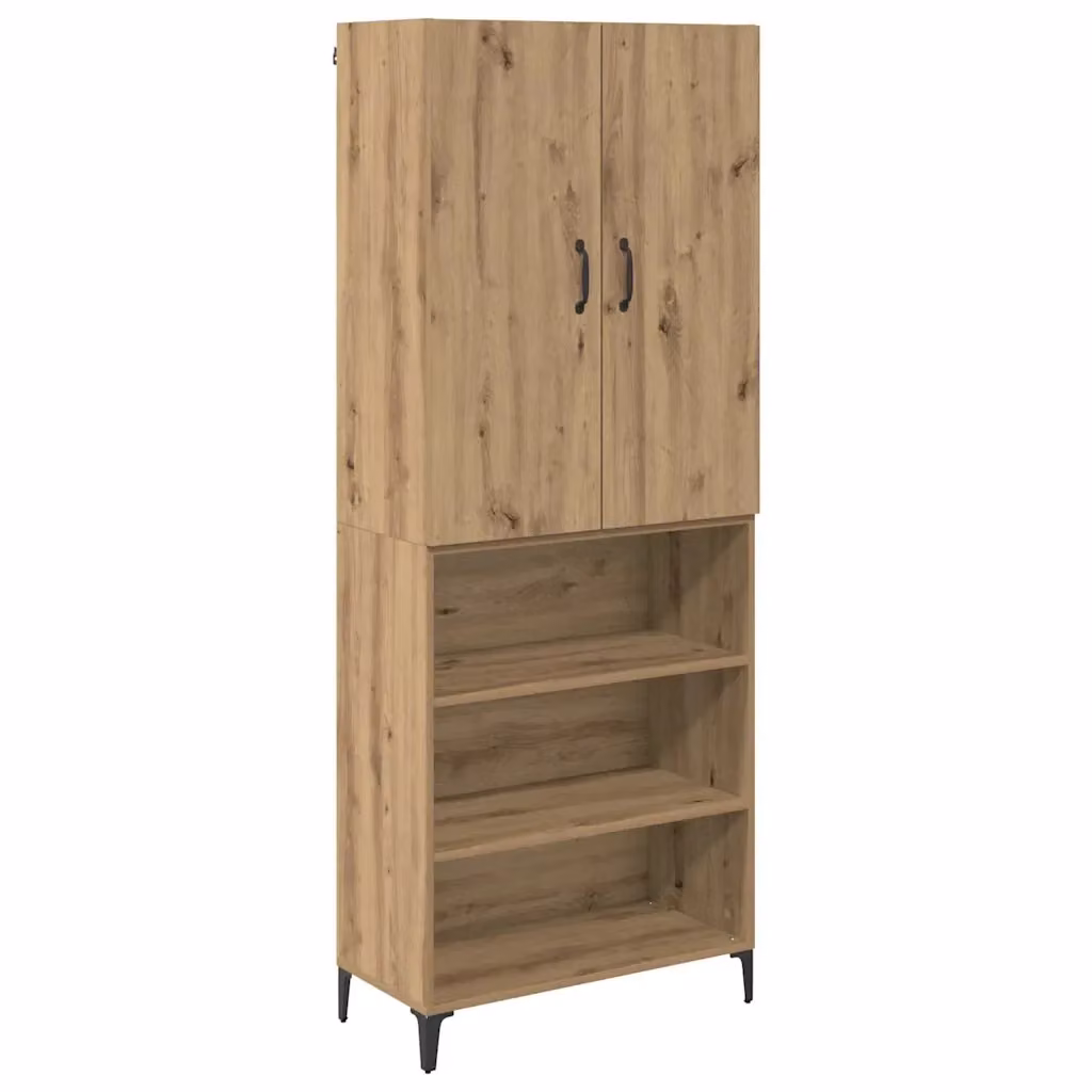 Armadio da cucina e soggiorno moderno vidaXL in rovere marrone con ripiani interni e ante a battente L: 69,5 cm, P: 34 cm, H: 180 cm – 2