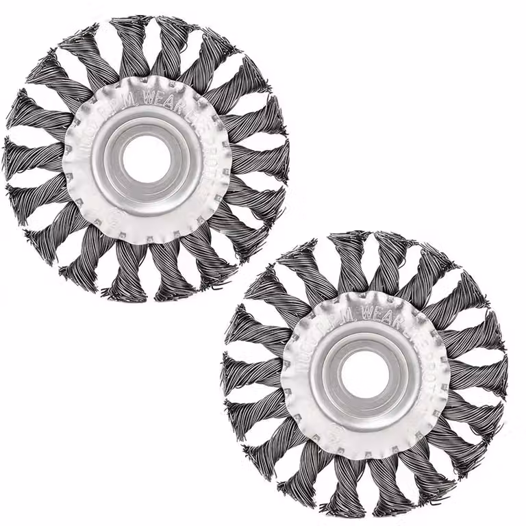 Spazzole metalliche cilindriche, realizzate in acciaio con fili intrecciati, dimensioni 125 mm x 22 mm, confezione da 2 pezzi, per smerigliatrici angolari