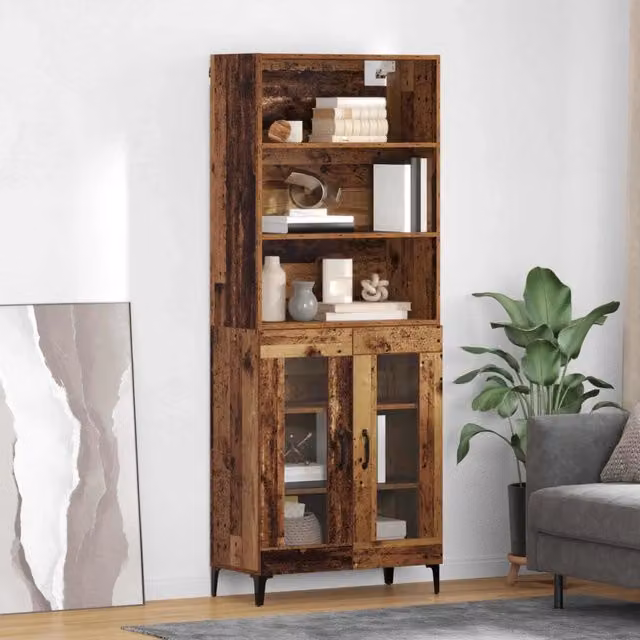 Credenza-Buffet-Armadio da cucina Legno vecchio 69,5 x 34 x 180 cm Legno multistrato 977633