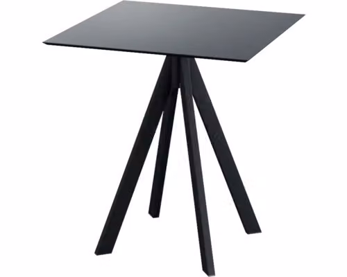 Infinity - Tavolo da giardino, struttura nera + piano in HPL nero, 70x70 cm, 1 pezzo