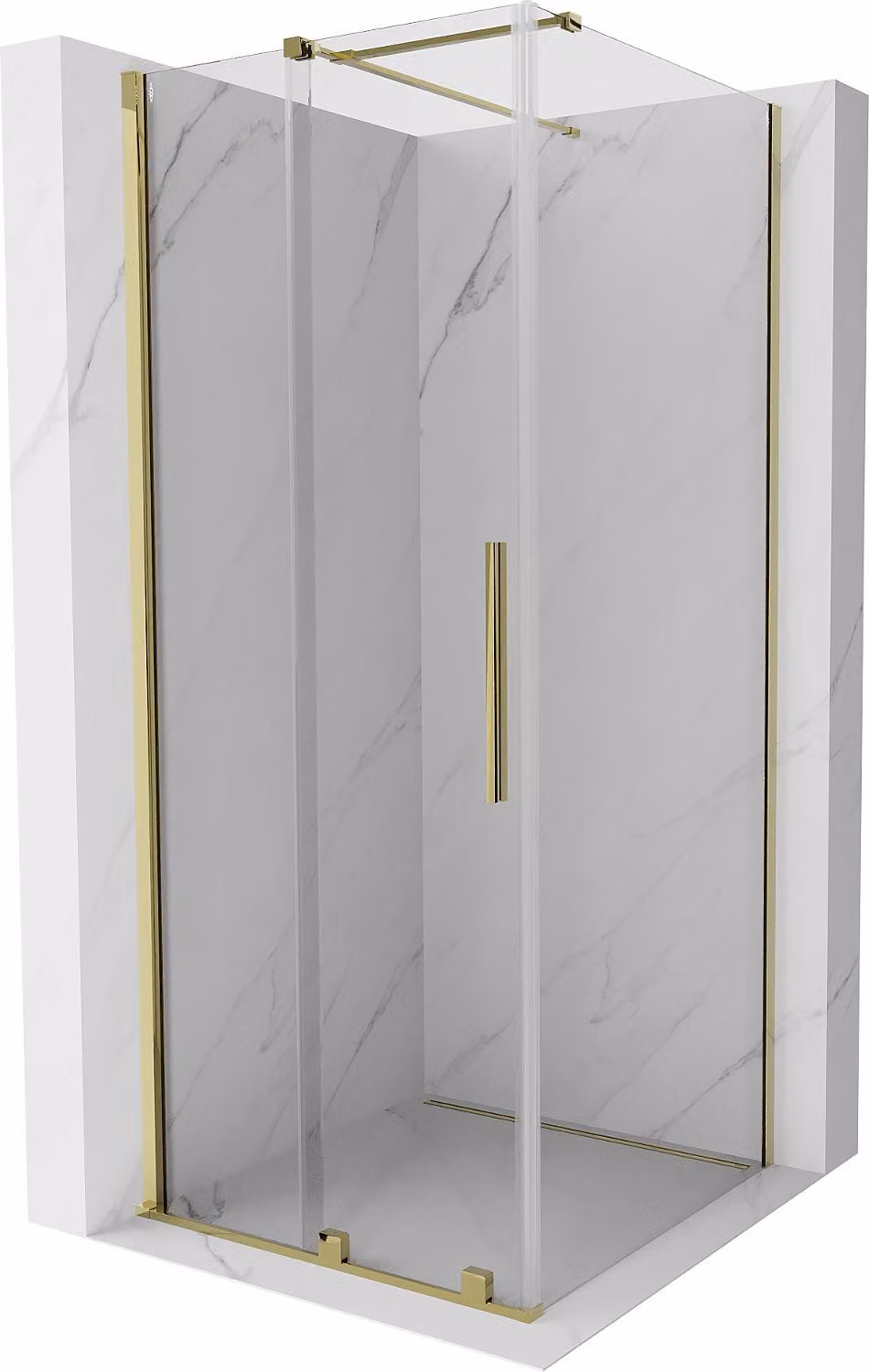 Mexen Velar cabina doccia scorrevole 110 x 110 cm, trasparente, dorata - 871-110-110-01-50
