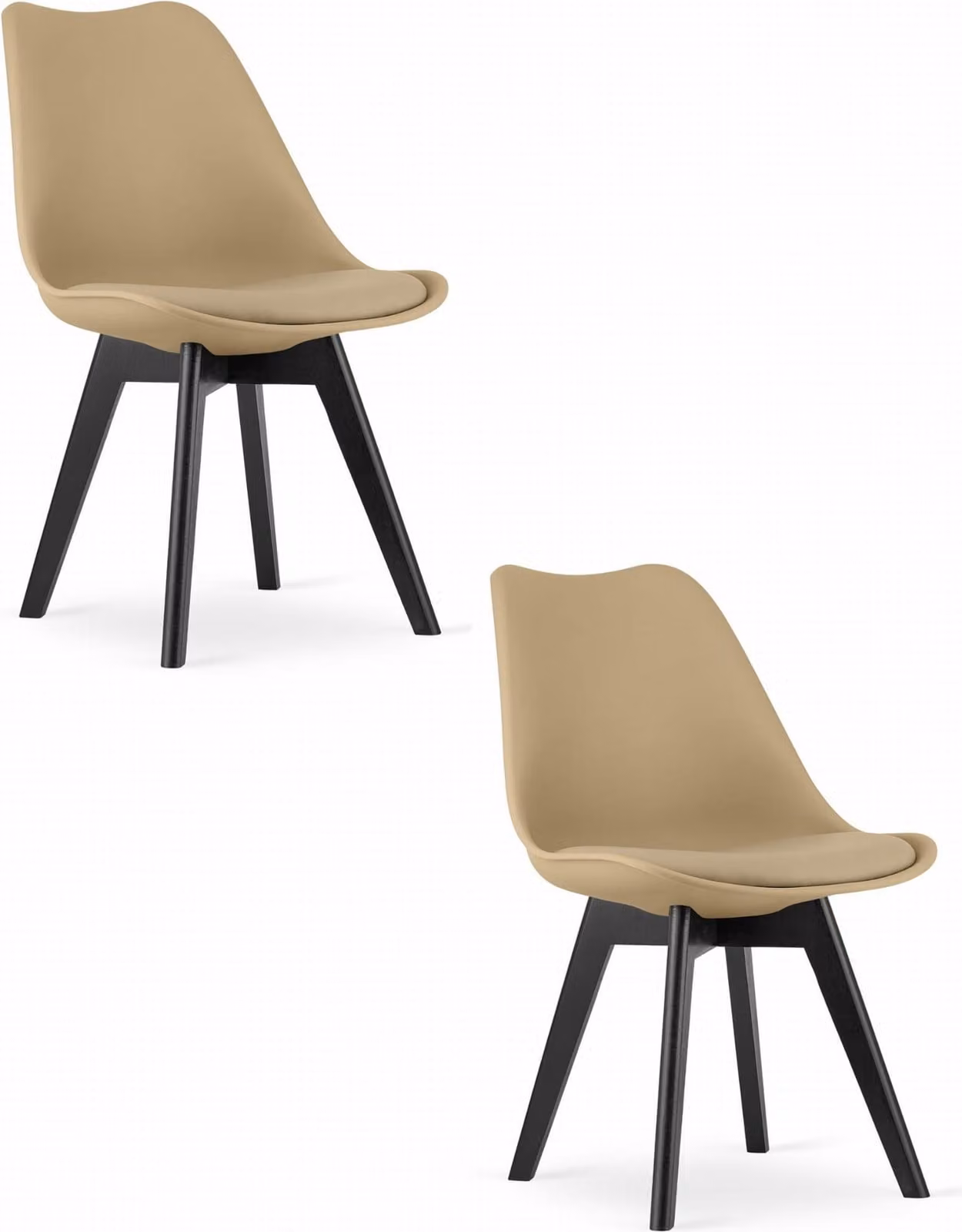 Sedia MARK - beige scuro / gambe nere x 2