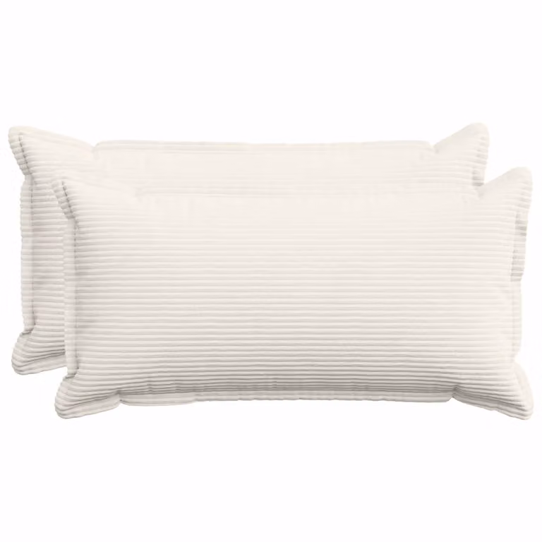 Set di 2 federe vidaXL HOUTEN in velluto a coste color crema, L 70 x P 40 cm