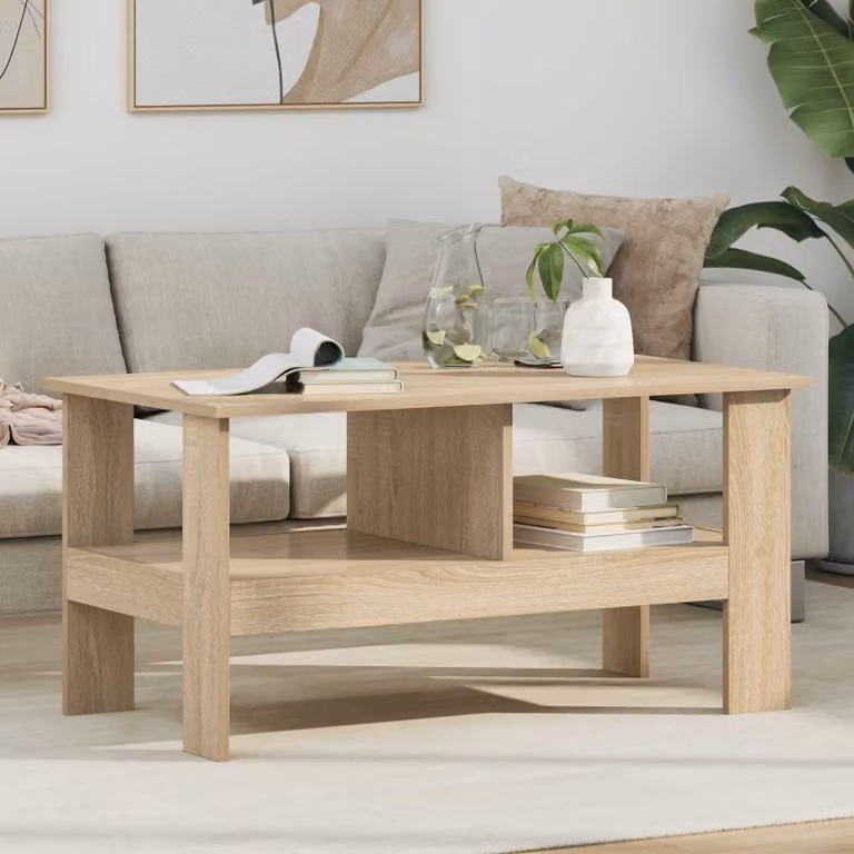Tavolino da salotto moderno vidaXL in legno marrone L: 90 cm, P: 50 cm, H: 45 cm