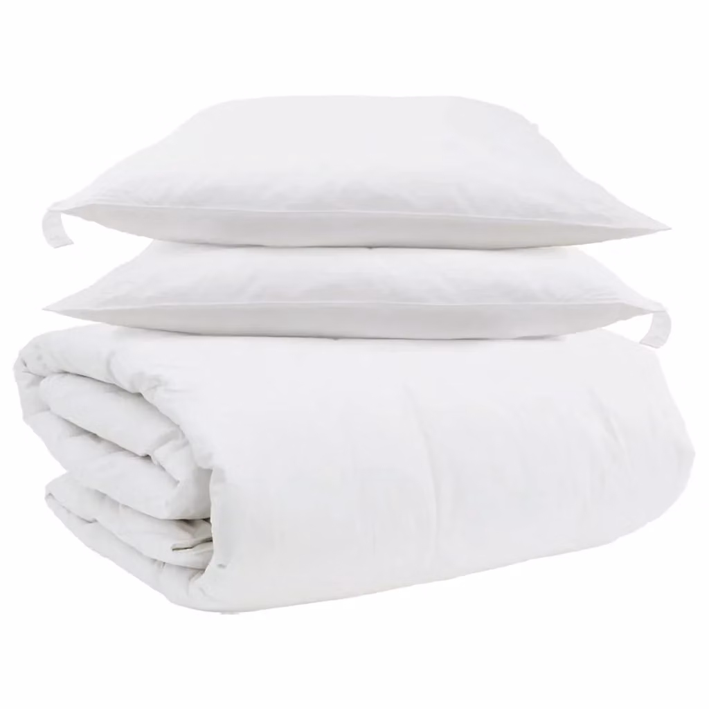 Set di 3 pezzi composto da piumone e cuscini vidaXL in piuma d'anatra bianco per adulti – 2