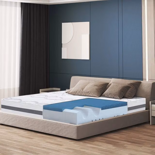 Materasso matrimoniale francese The White Stone in memory foam viscoelastica bianco L/P/H: 140 x 190 x 22 cm – 1