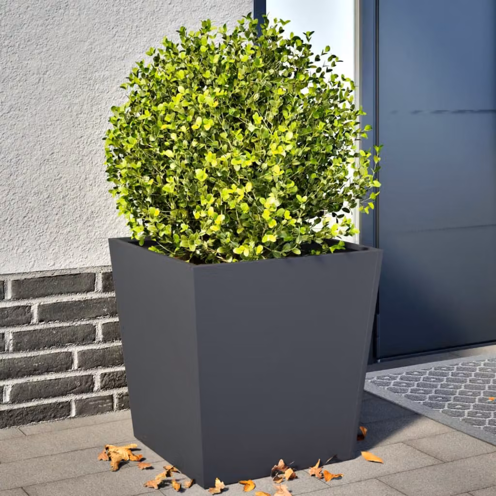 Set di 2 fioriere da giardino vidaXL in acciaio color antracite L/P/H: 50 x 50 x 50 cm