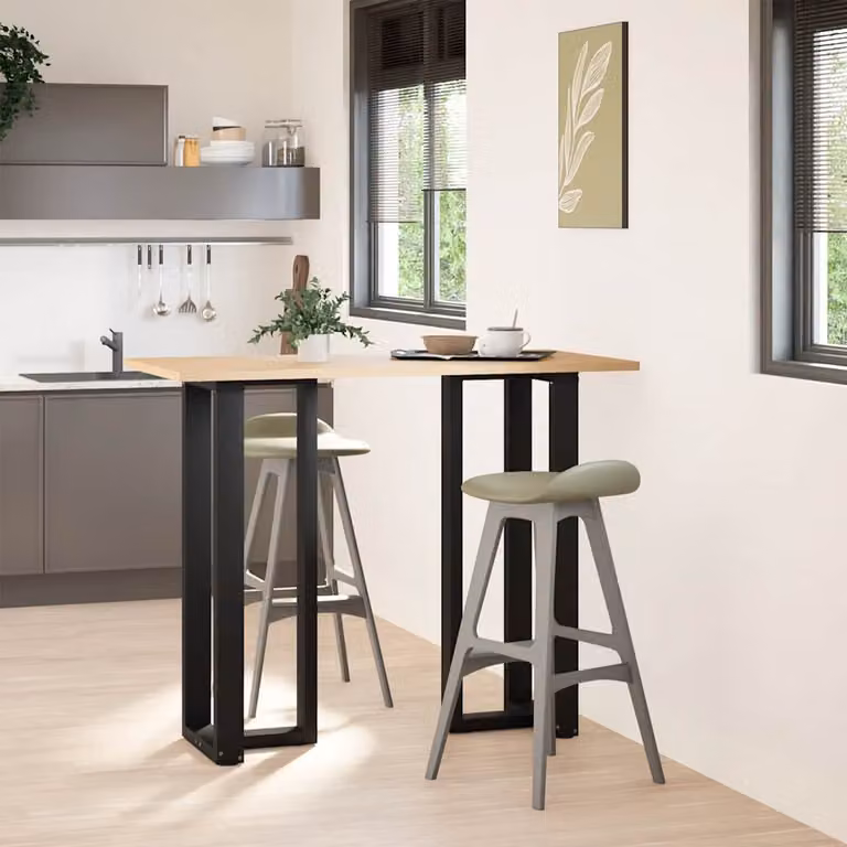 vidaXL Gambe per tavolo da bar forma T 2 pz nere 50x35x(110-111) cm