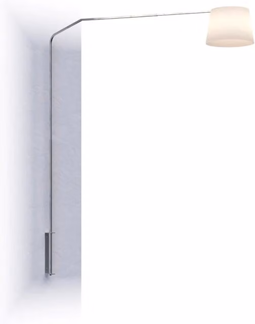 Piantana Contemporanea Slope Metallo Cromo Diffusore Bianco 1 Luce E27