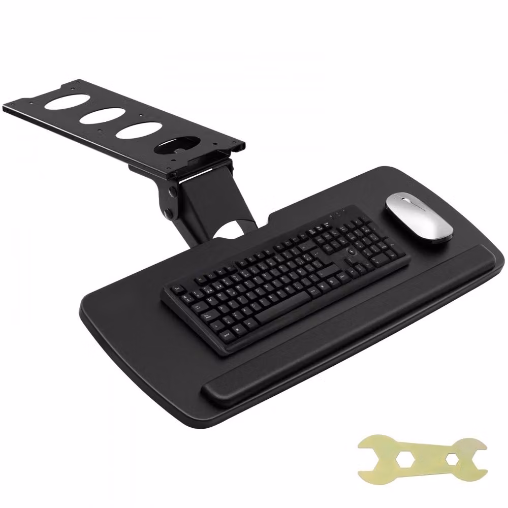 Vassoio per tastiera da tavolo - Grande - 250 x 635 mm - Altezza regolabile 0-220 mm - Cassetto per tastiera - Ufficio e casa - Ergonomico.