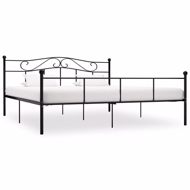 The Living Store Struttura letto in metallo nero 200×200 cm