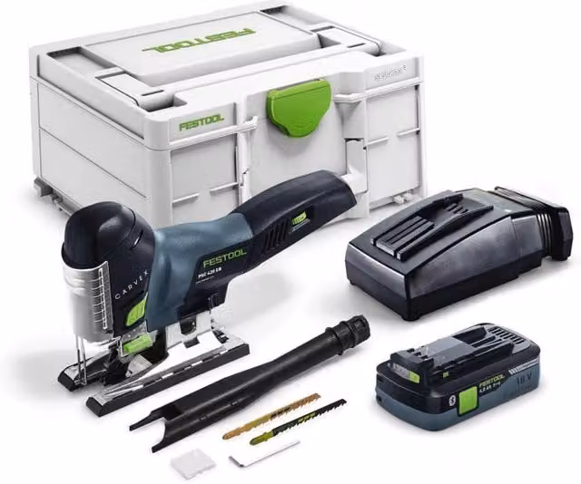 Seghetto Alternativo Festool PSC 420 HPC 4,0 EBI-Plus Grigio con Batteria Ricaricabile 4,0 Ah e Accessori