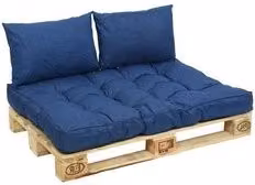 Cuscino per divano a 2 posti Amicasa in tessuto blu denim forma rettangolare