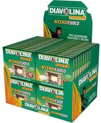 Accendifuoco Diavolina Fuoco Mini Expo Cubetti Green 40-48 Pezzi