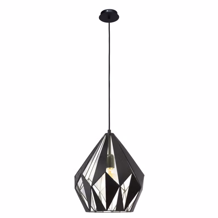 EGLO lampada a sospensione Carlton 1 nero argento 49255