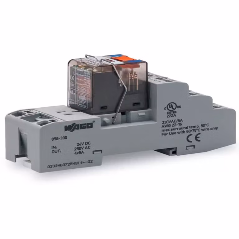 Modulo relè WAGO; tensione nominale di ingresso 24 V CC; 4 contatti in scambio 858-390
