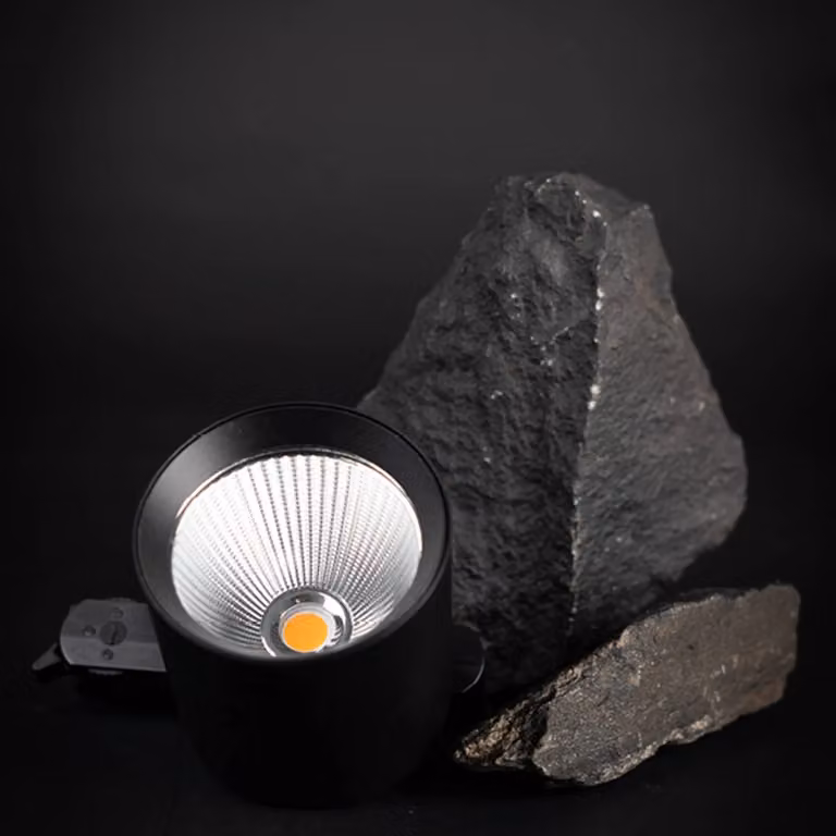 The Light Group SLC LED track spot Fox, nero, 3.000 K, sistema binario trifase Fox, Nero, Soggiorno / Sala da pranzo, Alluminio