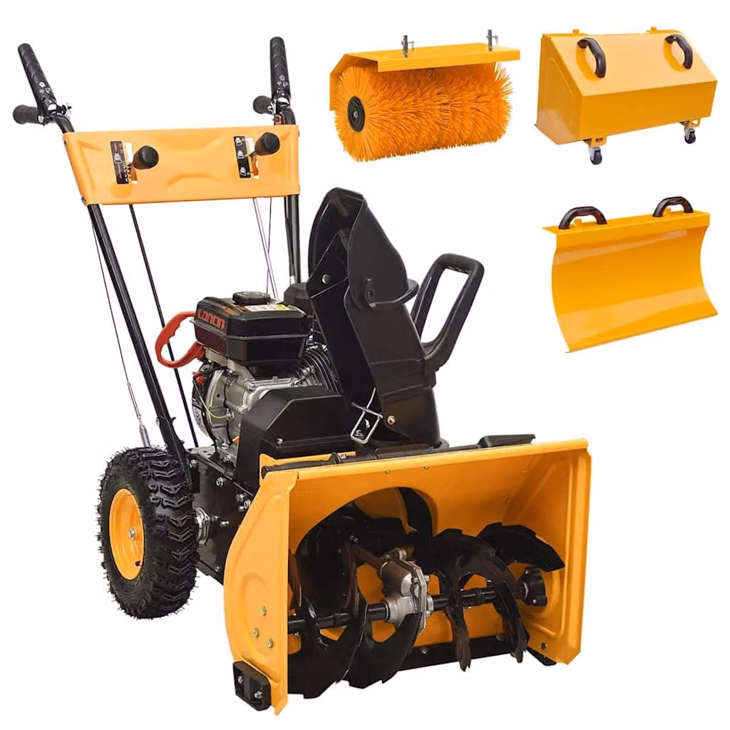 set spazzaneve e spazzatrice 4 in 1 vidaXL a benzina da 6,5 CV
