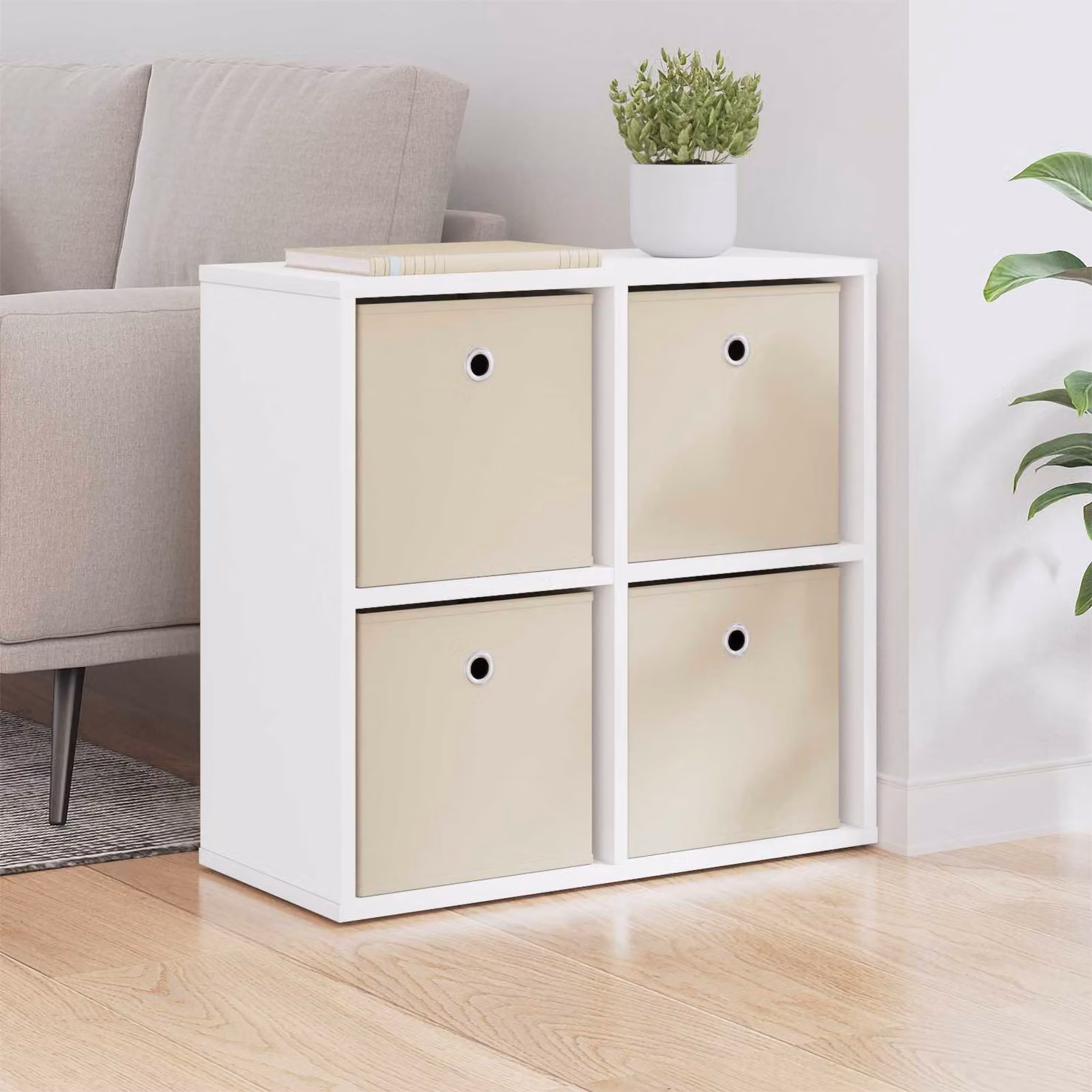 Credenza moderna vidaXL in MDF bianco L: 59,5 cm, P: 27 cm, H: 57 cm
