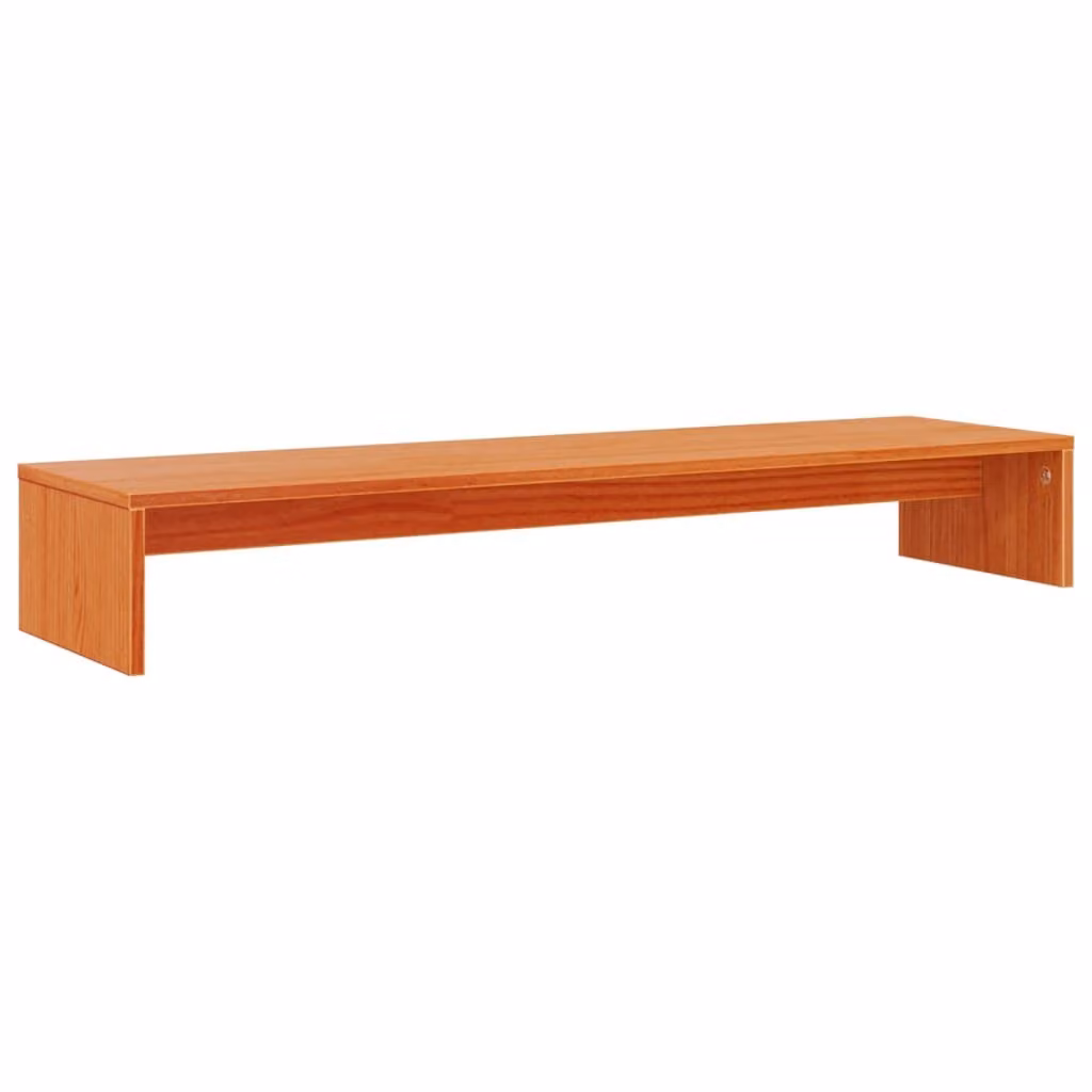 Supporto Monitor Marrone Cera 100x27x15 cm Legno Massello Pino