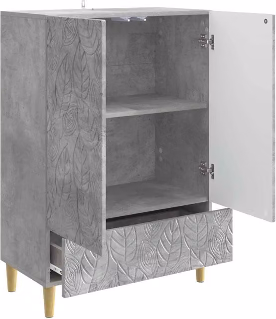 Credenza moderna Design In in legno ingegnerizzato grigio cemento L: 66 cm, P: 34,5 cm, H: 95 cm