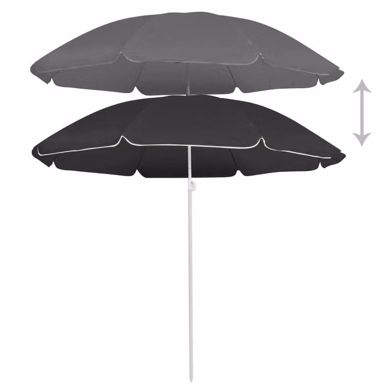 Ombrellone Giardino con Palo in Acciaio Antracite 180 cm