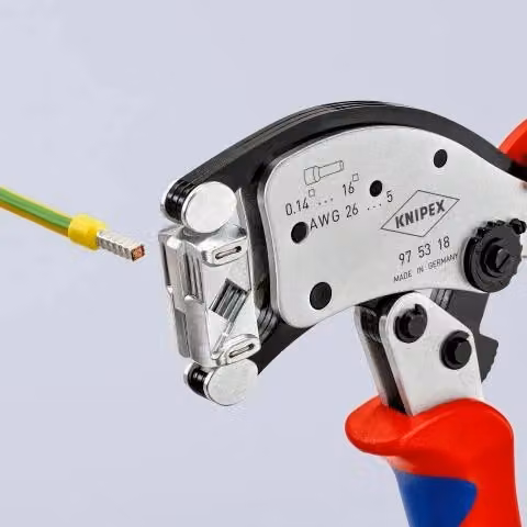 Pinza per terminali a bussola Knipex Twistor16 con regolazione automatica e testa di crimpaggio girevole in acciaio inossidabile e cromo vanadio multicolore – 2
