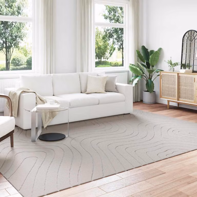 Tappeto vidaXL PALMERAS moderno in poliestere beige per interno ed esterno L 280 x P 200 cm