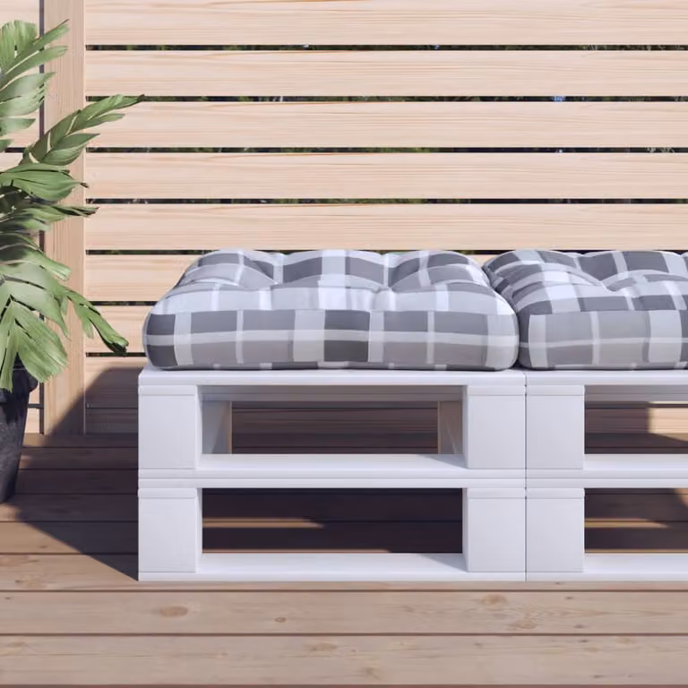 vidaXL Cuscino per Pallet Quadrato Grigio in Poliestere L/P/H: 50 x 50 x 12 cm