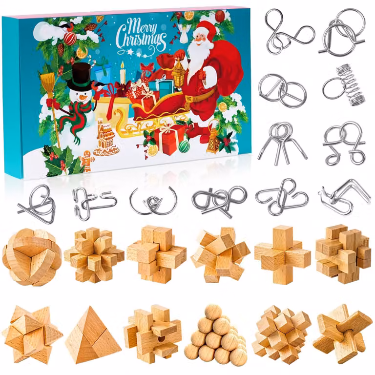 Elzusha - Calendario dell'Avvento con puzzle, 24 giorni di divertimento