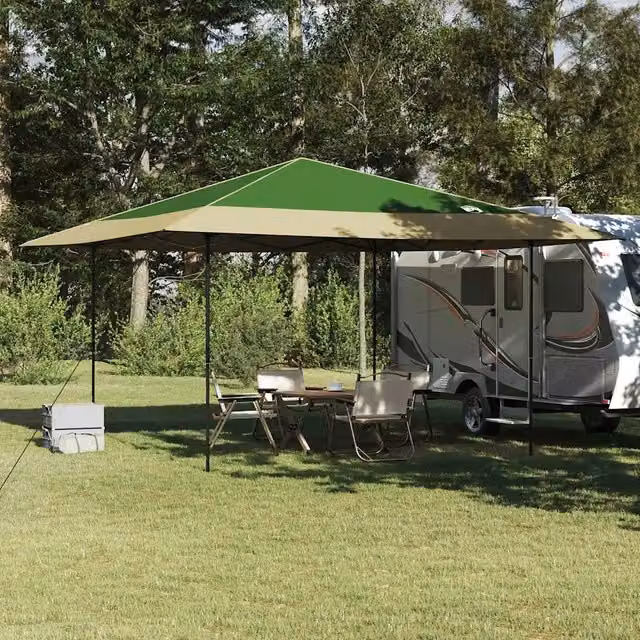 Tenda Gazebo da Festa Design In Verde e Bianca in Poliestere L/P/H: 395 x 395 x 251 cm – 1