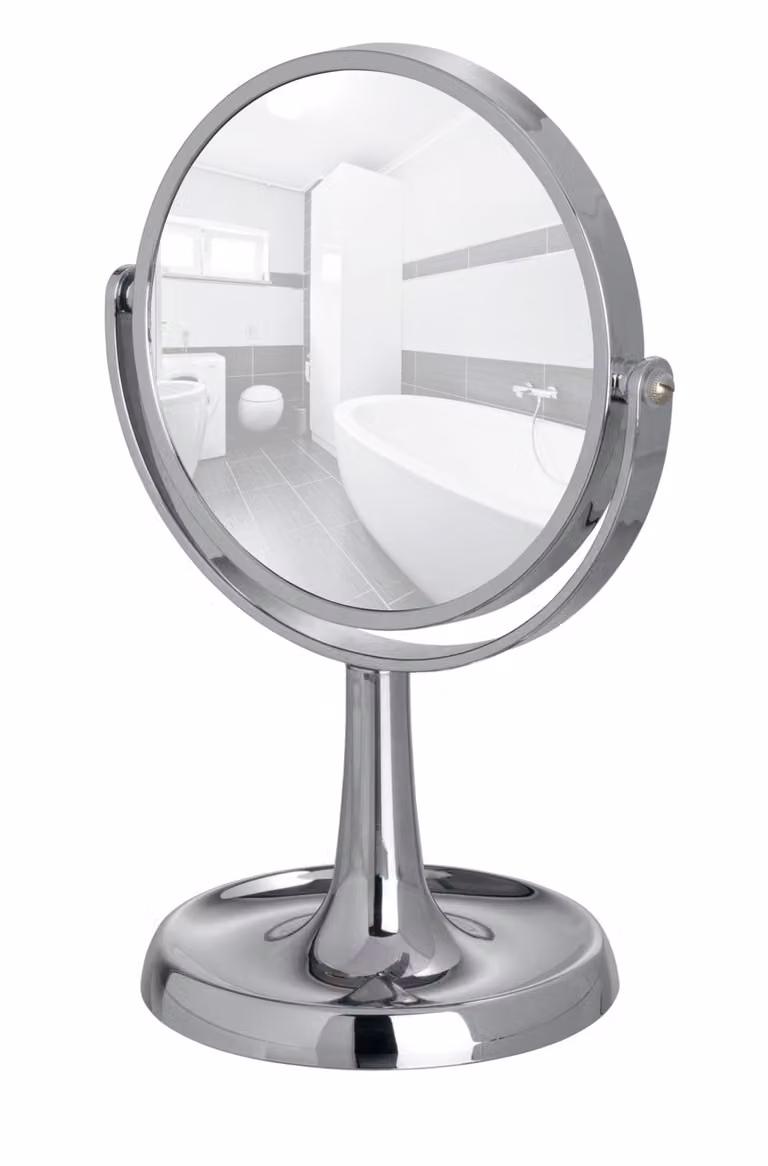Specchio cosmetico WENKO con ripiano di base cromato specchio per il trucco specchio cosmetico a 5 pieghe