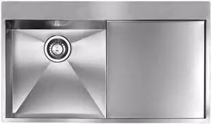 Lavello FILOQUADRA MIX 86X50 1 vasca destra+ gocciolatoio ACCIAIO INOX 012960.D2.01.2033