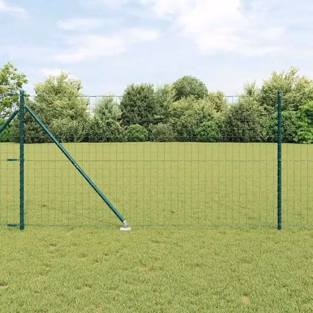 Recinzione Euro con Punti vidaXL in Acciaio rivestito in PVC Verde L: 2,5 m, H: 1,2 m