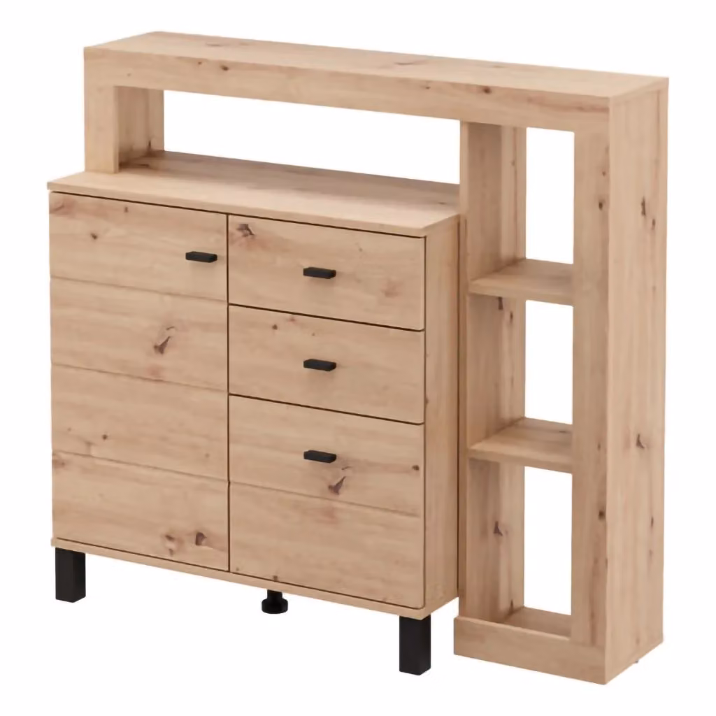 Madia Coloni DMORA con 3 cassetti in rovere nodi marrone L: 106 cm, P: 35 cm, H: 101 cm – 2