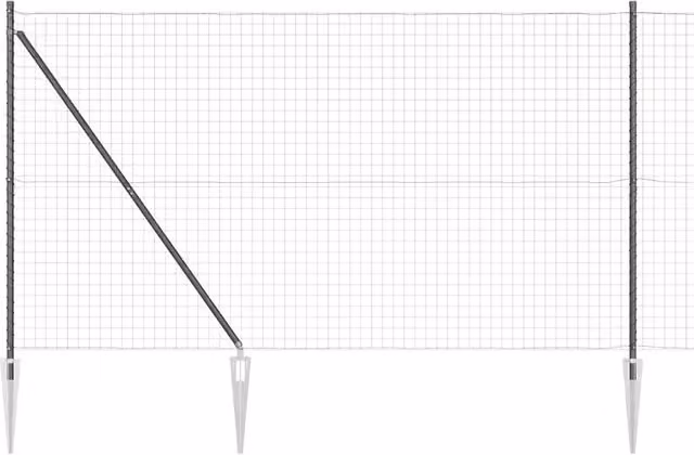 Recinzione da Giardino DESIGN IN in Acciaio e PVC Grigio, L: 10 m, H: 1,6 m – 1