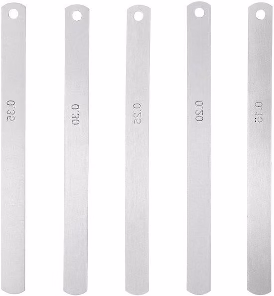 Set di spessori di precisione - Spessore: 0,15-0,35 mm - Misurazione precisa - Acciaio inossidabile - Argento