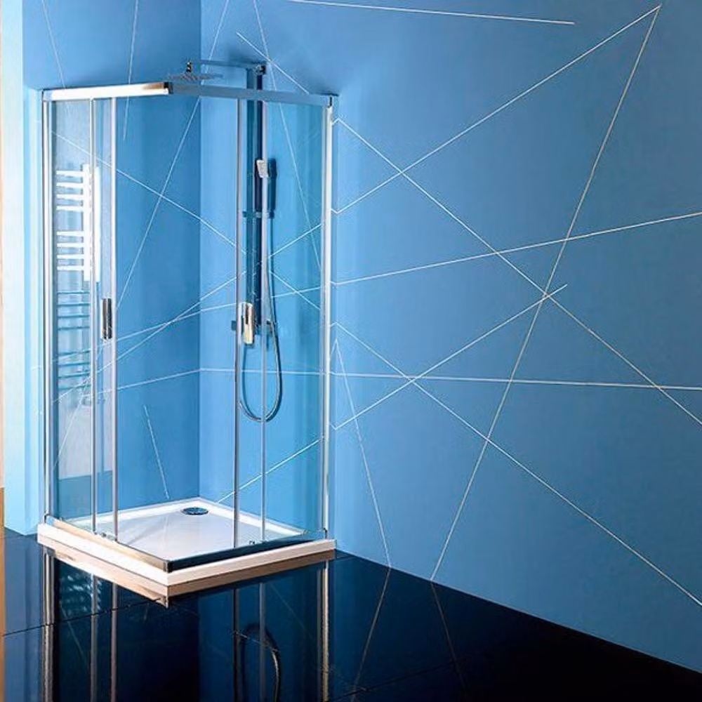 Polysan Easy Line - Cabina doccia 900x800 mm, alluminio lucido/vetro trasparente EL5315